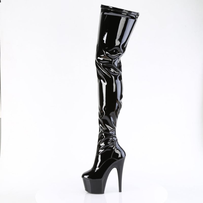 Pleaser Adore-4000 Women's Thigh High Boots Black | NZ PDHTEZ