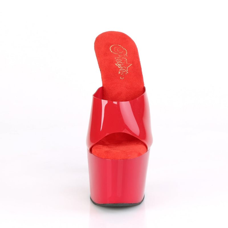 Pleaser Adore-701N Women's Platform Slides Red | NZ VJOSEF