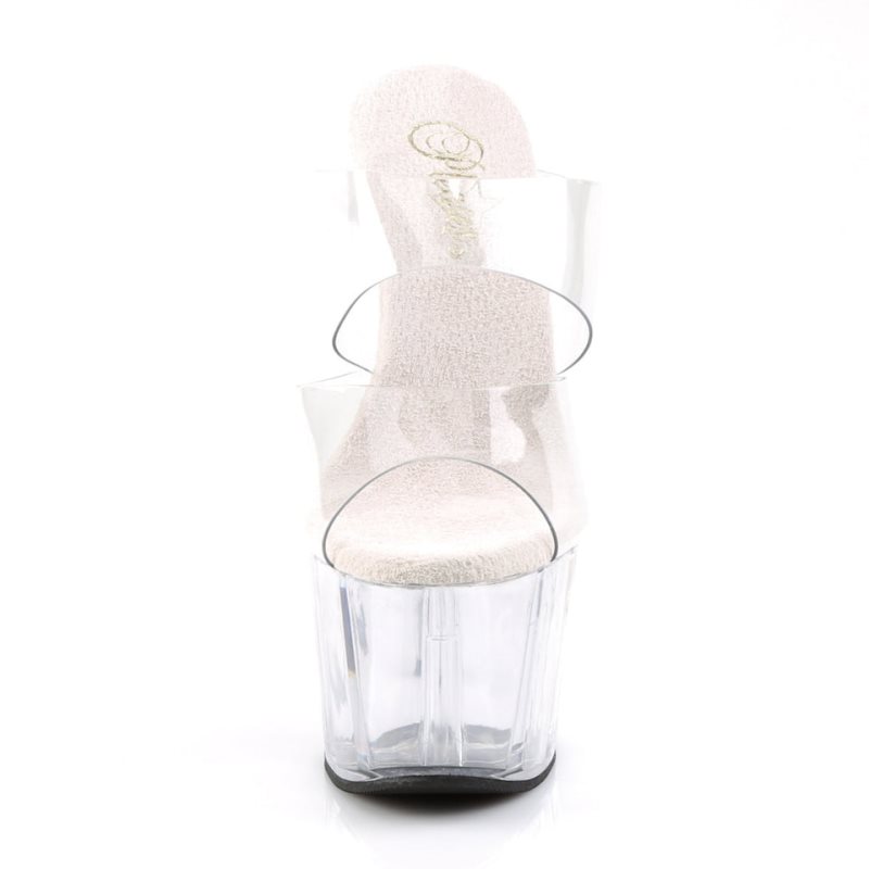 Pleaser Adore-702 Women's Platform Slides Clear | NZ EVDRFX