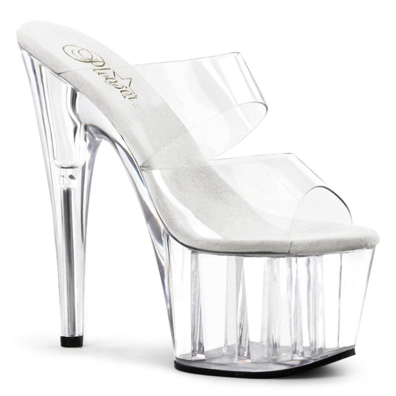 Pleaser Adore-702 Women\'s Platform Slides Clear | NZ EVDRFX