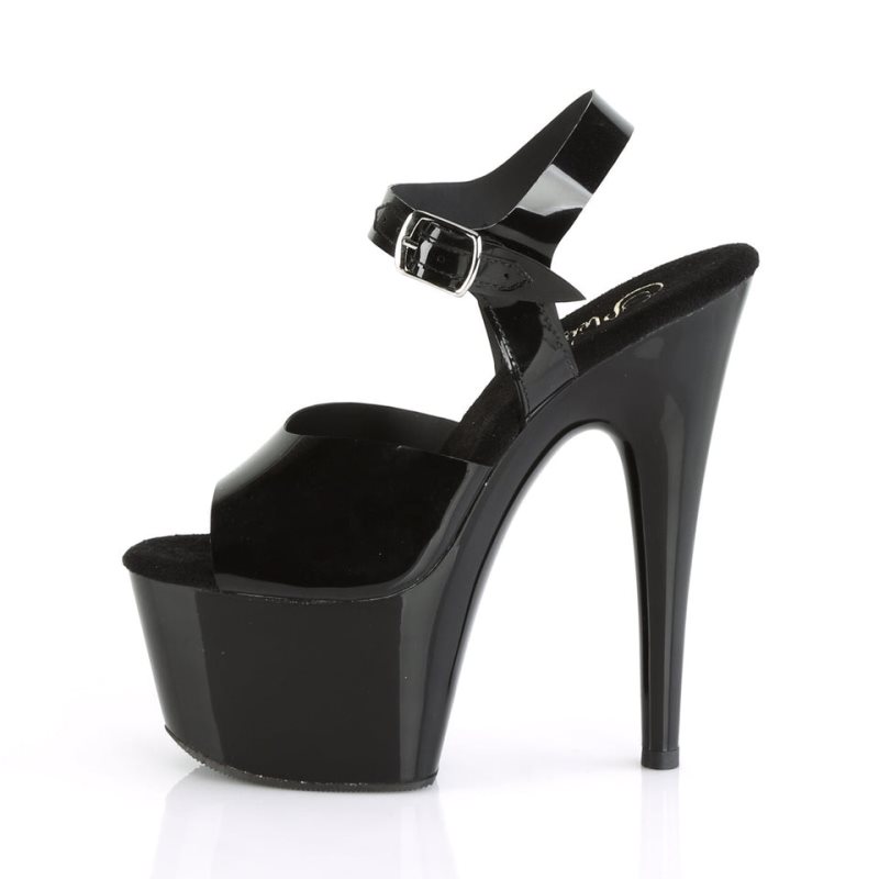 Pleaser Adore-708N Women's Platform Heels Sandals Black | NZ YTCPSM