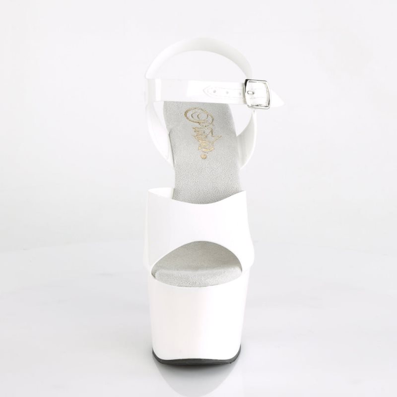 Pleaser Adore-708N Women's Platform Heels Sandals White | NZ ETXHCK