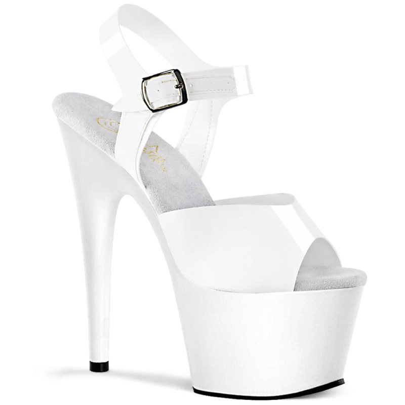 Pleaser Adore-708N Women\'s Platform Heels Sandals White | NZ ETXHCK