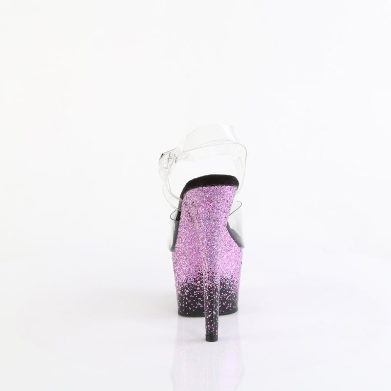 Pleaser Adore-708SS Women's Platform Heels Sandals Purple / Clear | NZ KCLVHO