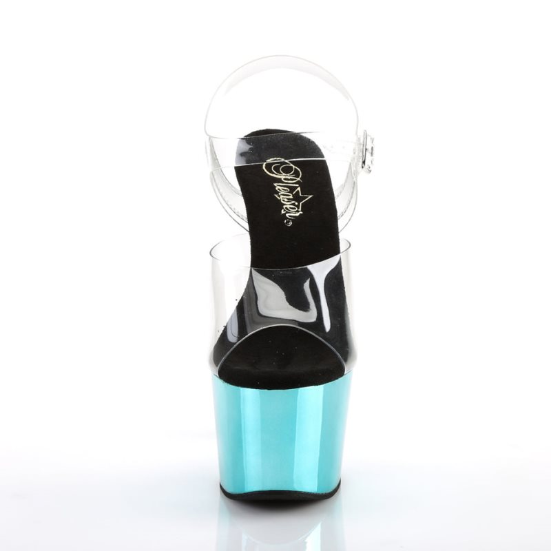 Pleaser Adore-708 Women's Platform Heels Sandals Turquoise / Clear | NZ VXOHWT