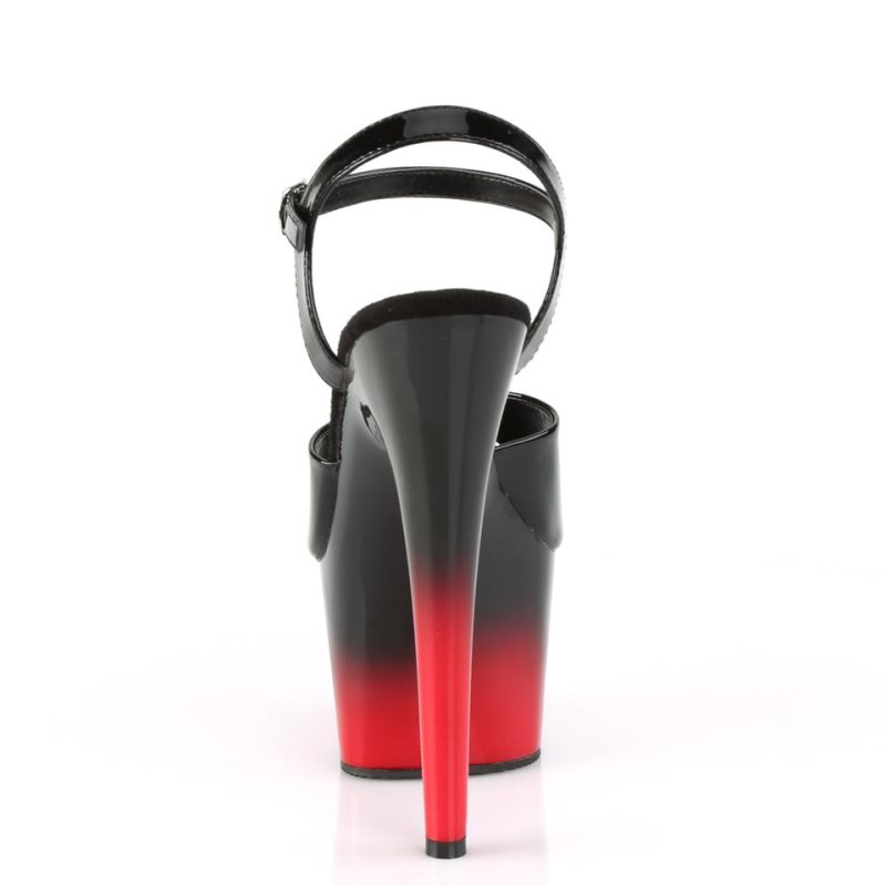 Pleaser Adore-709BR-H Women's Platform Heels Sandals Black / Red | NZ XOJBDC