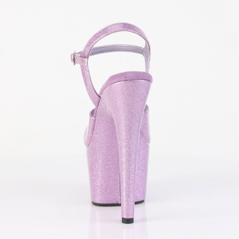 Pleaser Adore-709GP Glitter Women's Platform Heels Sandals Purple | NZ SYNFTG