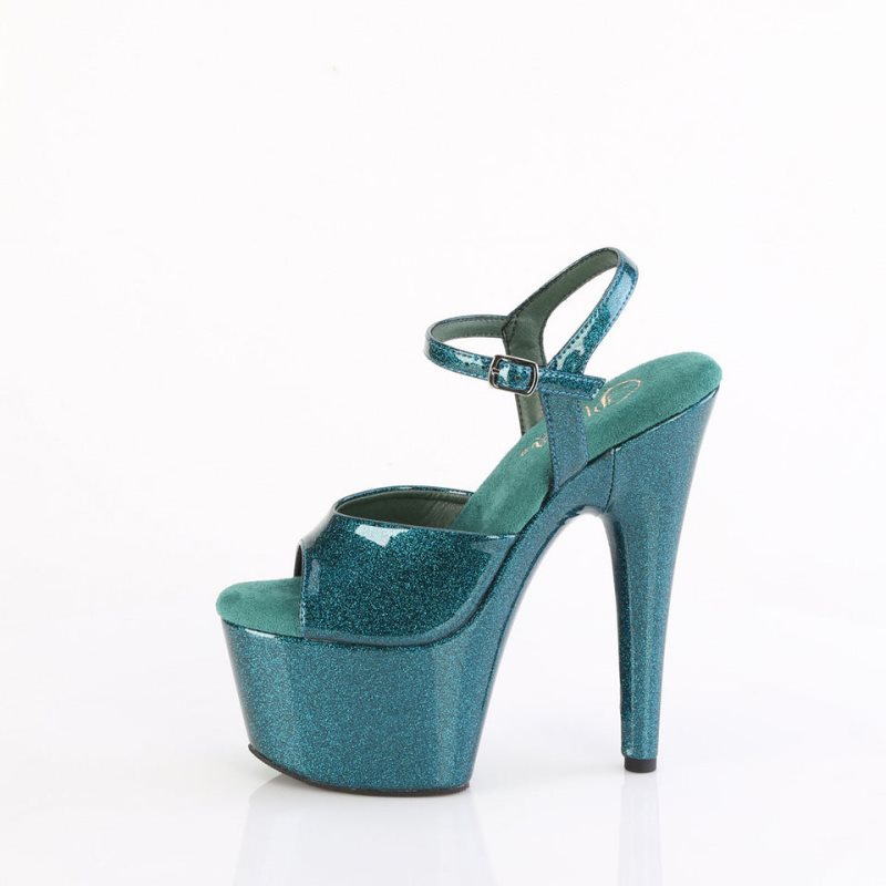 Pleaser Adore-709GP Women's Platform Heels Sandals Turquoise | NZ ZIPSLY