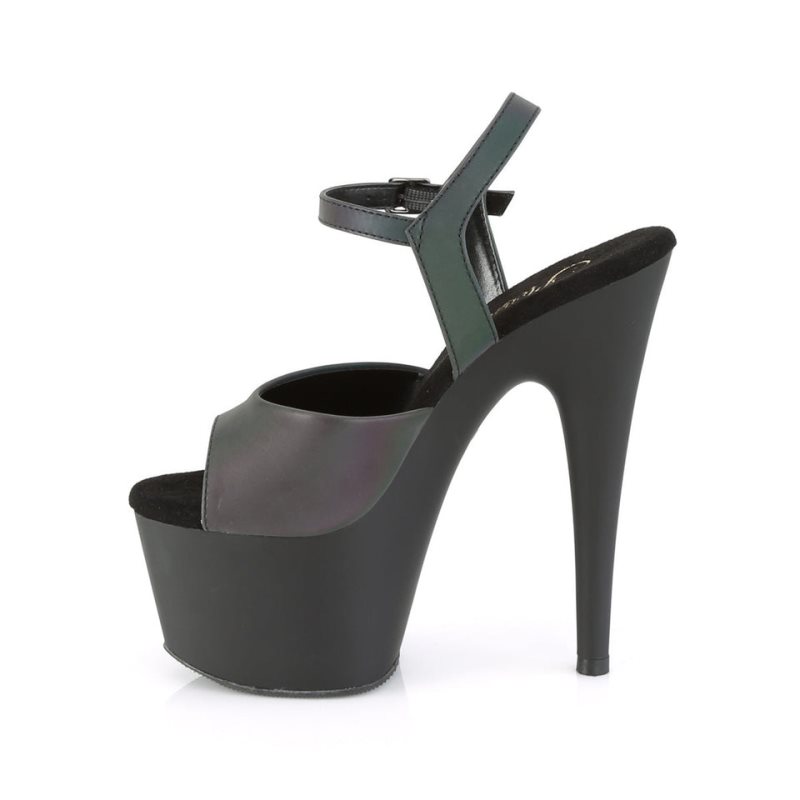 Pleaser Adore-709REFL Women's Platform Heels Sandals Green / Black | NZ RVQSNM