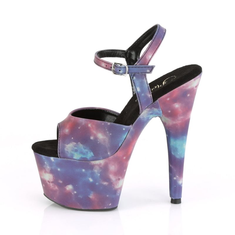 Pleaser Adore-709REFL Women's Platform Heels Sandals Purple / Blue | NZ JRWKDP