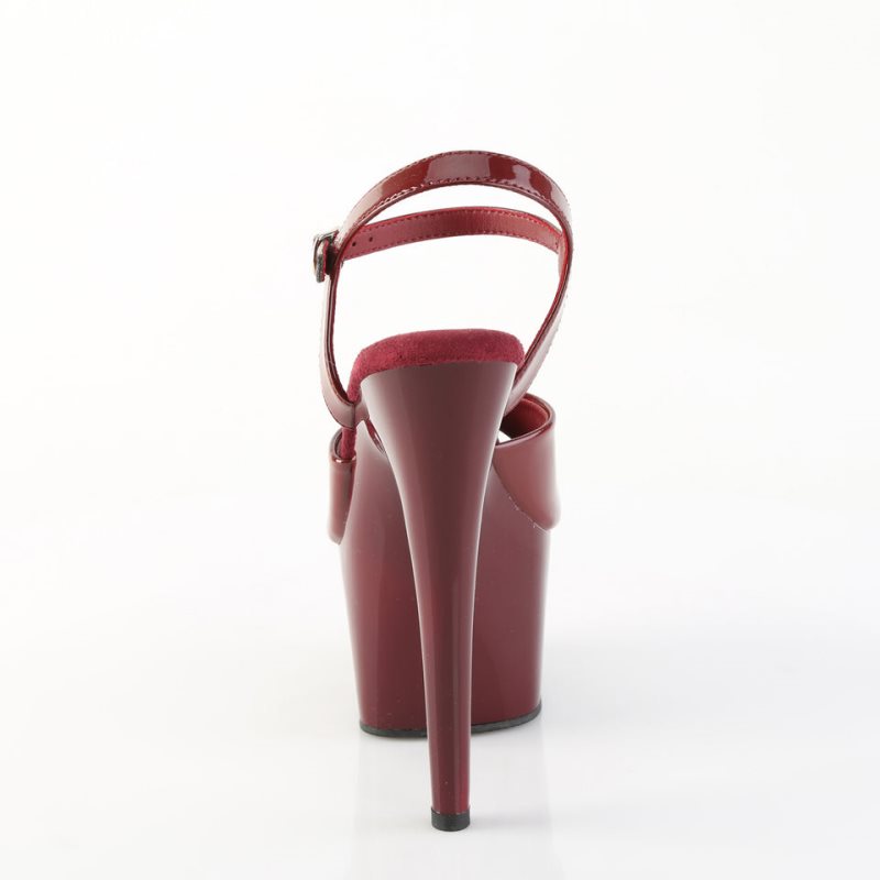 Pleaser Adore-709 Women's Platform Heels Sandals Burgundy | NZ DNVYKE