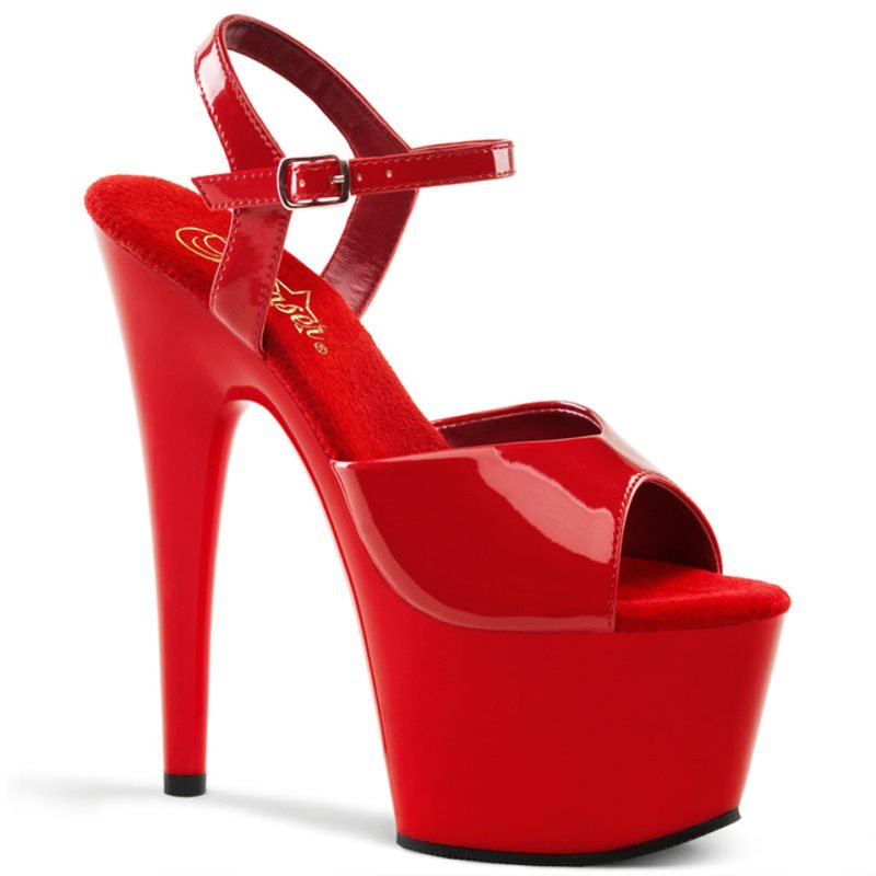 Pleaser Adore-709 Women\'s Platform Heels Sandals Red | NZ SMVPLD