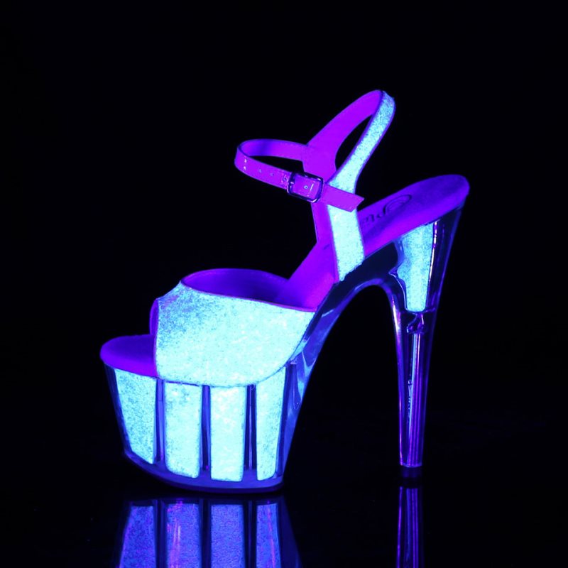 Pleaser Adore-710UVG Women's Platform Heels Sandals White | NZ OKMUQI