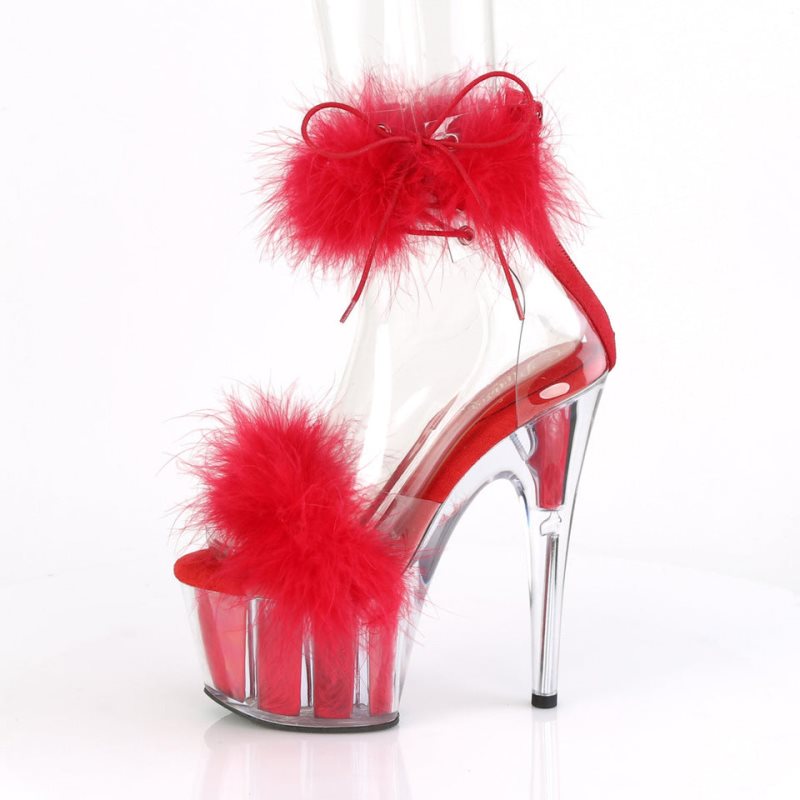 Pleaser Adore-724F Women's Platform Heels Sandals Red | NZ SRTHLD