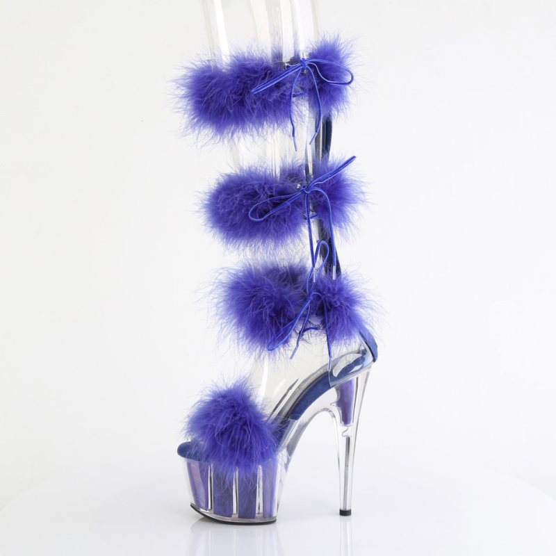 Pleaser Adore-728F Women's Platform Heels Sandals Blue | NZ SVZDQE