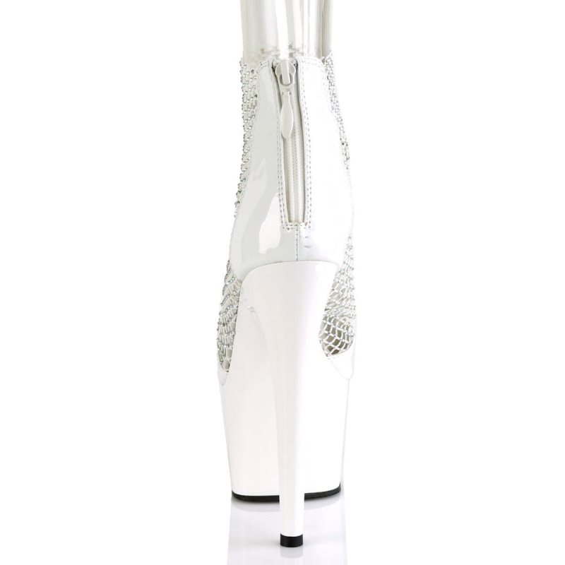 Pleaser Adore-765RM Women's Platform Heels Sandals White | NZ WLMSRX