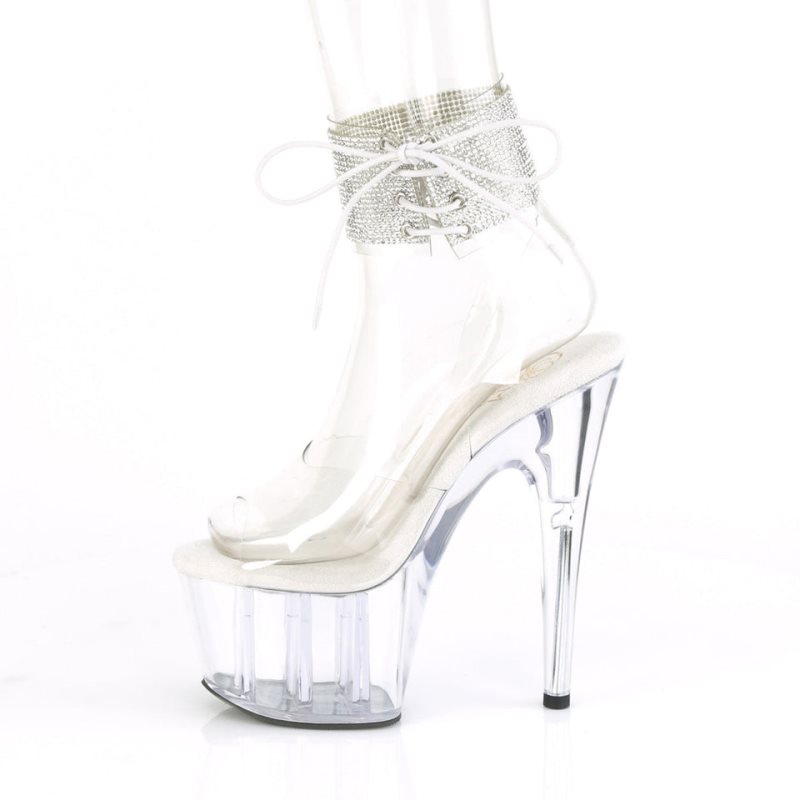 Pleaser Adore-791-2RS Women's Platform Heels Sandals Clear | NZ PJYEAD