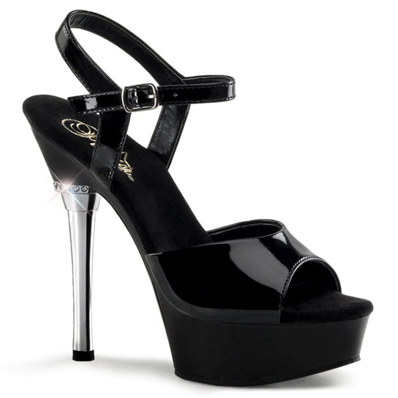 Pleaser Allure-609 Women\'s Platform Heels Sandals Black | NZ CGXBJU