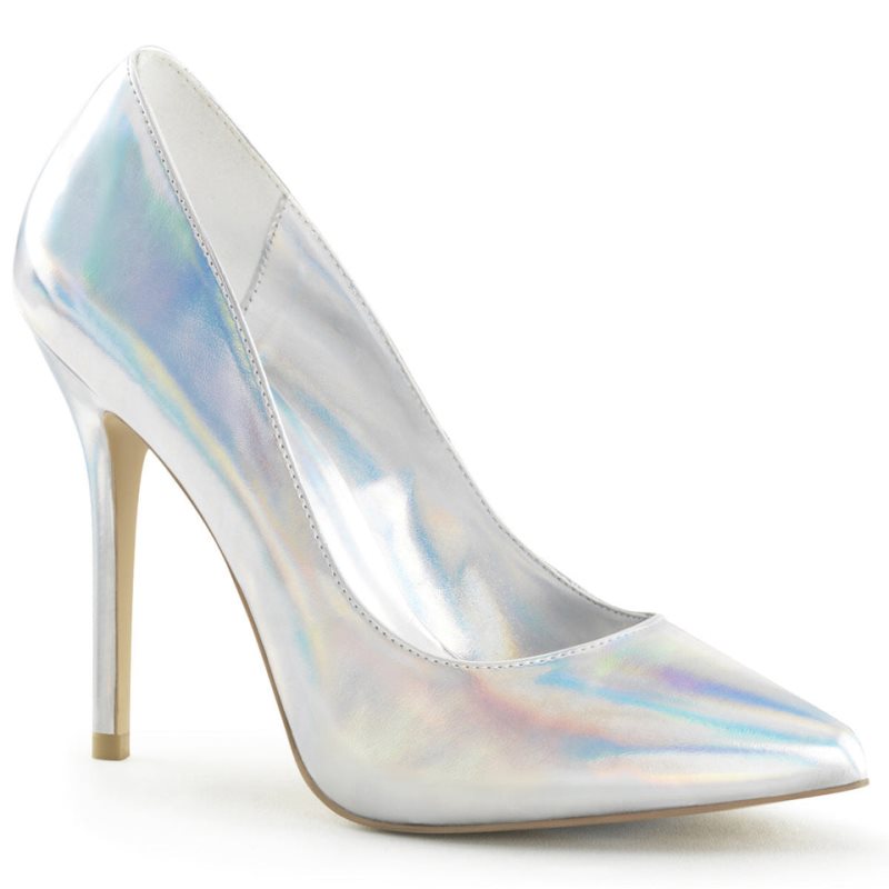 Pleaser Amuse-20 Hologram Women\'s Pumps Silver | NZ XRUYZW