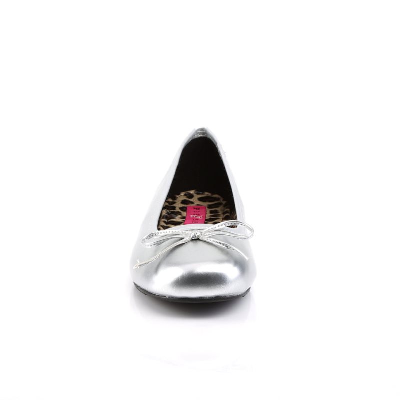 Pleaser Anna-01 Women's Ballet Flats Silver | NZ UCIBGW