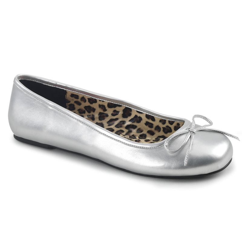 Pleaser Anna-01 Women\'s Ballet Flats Silver | NZ UCIBGW