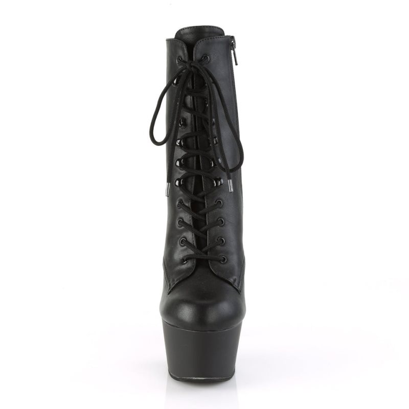 Pleaser Aspire-1020 Vegan Leather Women's Heels Boots Black | NZ IHMLJK