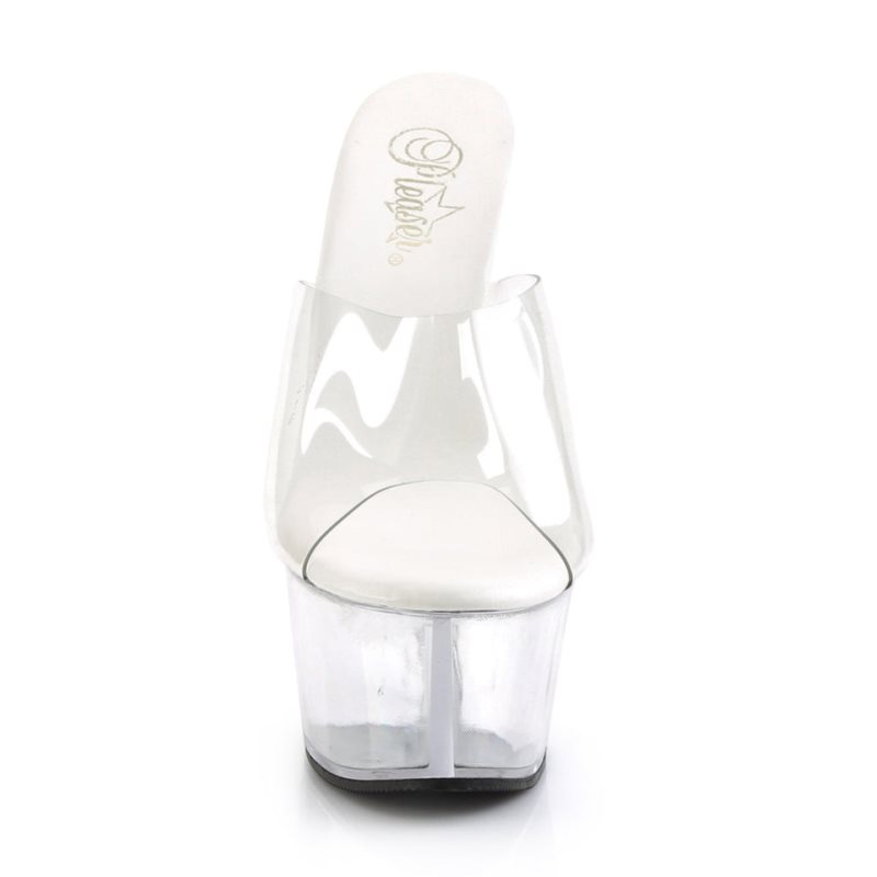 Pleaser Aspire-601 Women's Platform Slides Clear | NZ LNPMCR