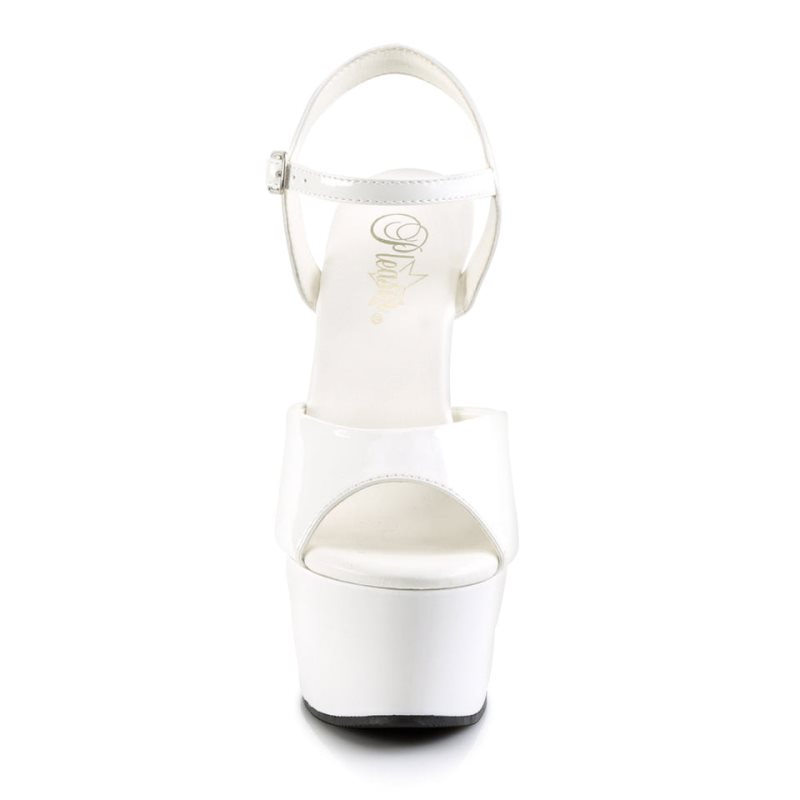 Pleaser Aspire-609 Women's Platform Heels Sandals White | NZ HJSPDE