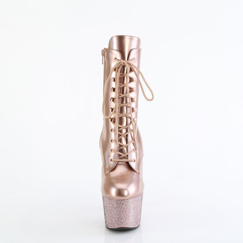 Pleaser Bejeweled-1020-7 Women's Heels Boots Rose Gold | NZ PTJXQD