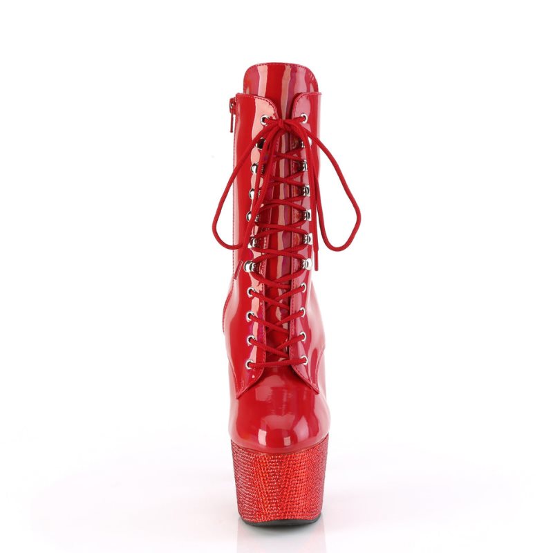 Pleaser Bejeweled-1020-7 Women's Heels Boots Red | NZ EQACSG