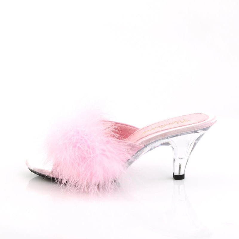 Pleaser Belle-301F Women's Slides Pink / Clear | NZ OZIBAG