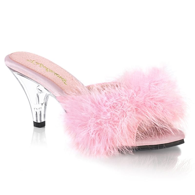 Pleaser Belle-301F Women\'s Slides Pink / Clear | NZ OZIBAG