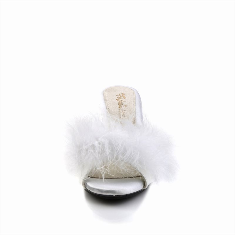 Pleaser Belle-301F Women's Slides White / Clear | NZ TLWMZK