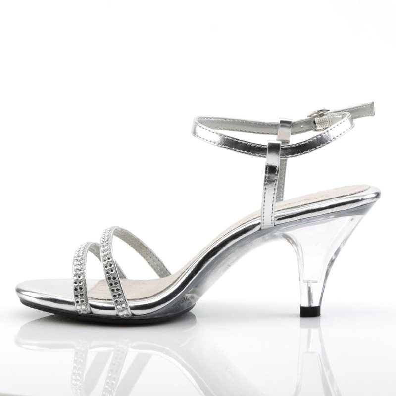 Pleaser Belle-316 Women's Heels Sandals Silver / Clear | NZ JAITPX