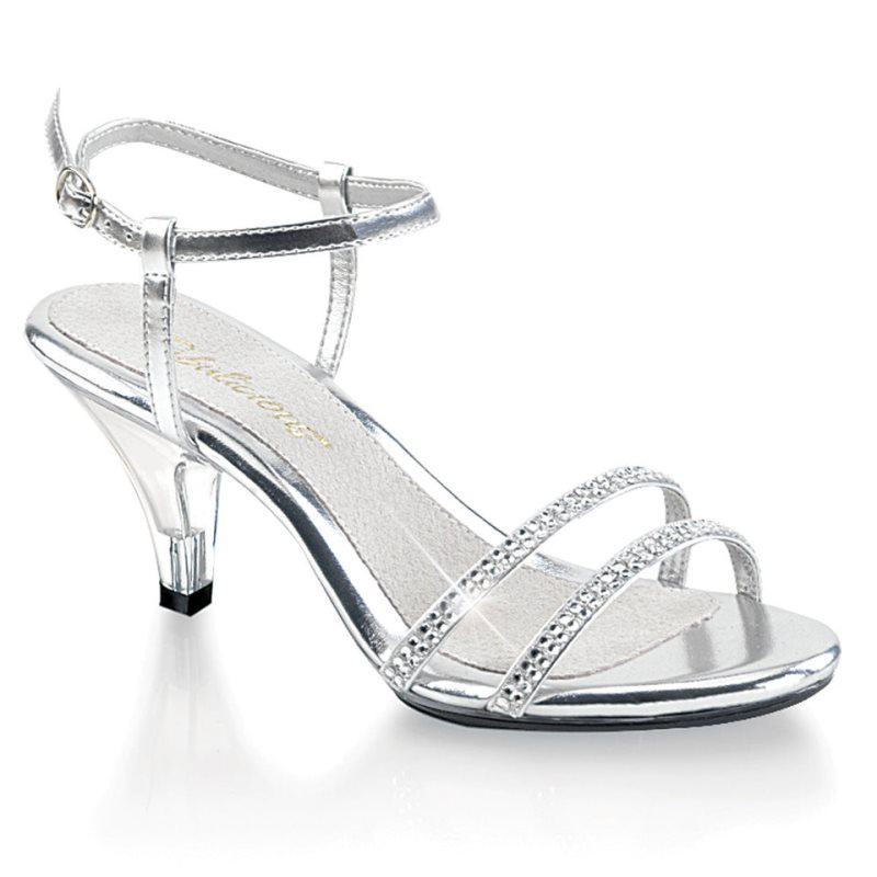 Pleaser Belle-316 Women\'s Heels Sandals Silver / Clear | NZ JAITPX