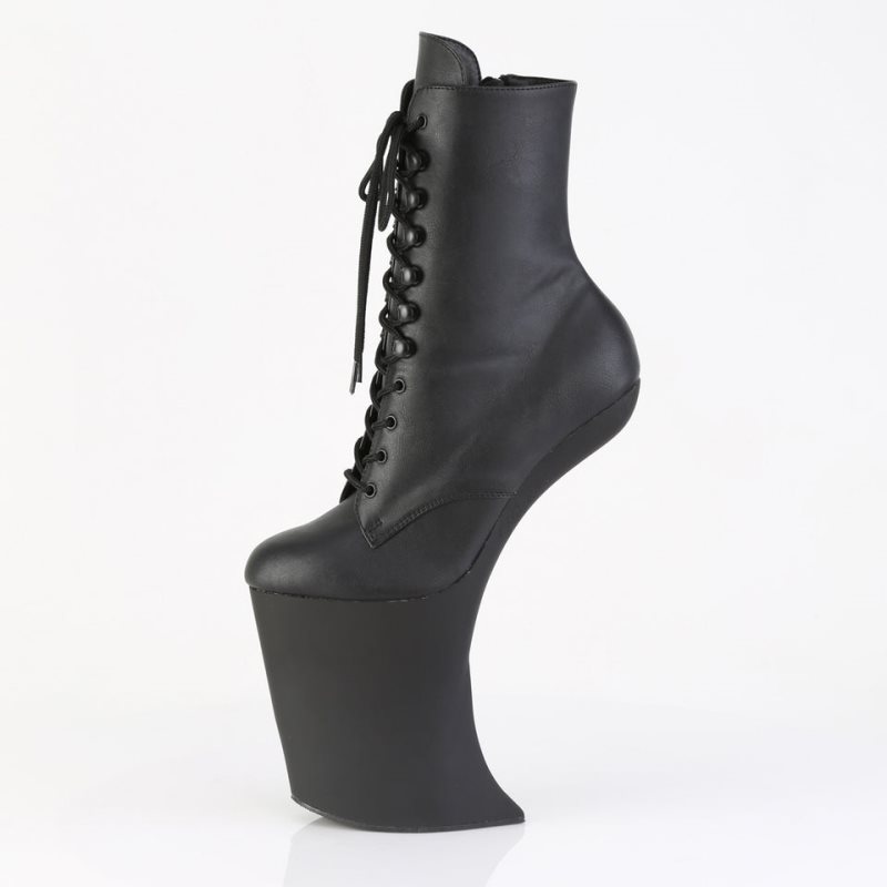 Pleaser Bewitched-1020 Faux Leather Women's Heels Boots Black | NZ VJUIFZ