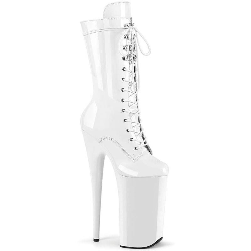 Pleaser Beyond-1050 Women\'s Heels Boots White | NZ LTCHWY