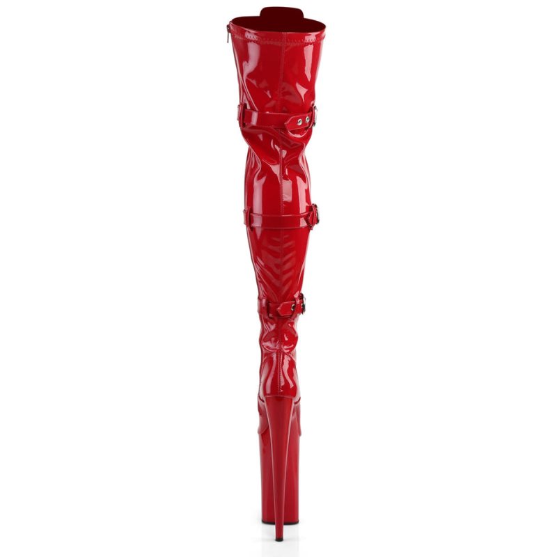 Pleaser Beyond-3028 Women's Thigh High Boots Red | NZ VMPXJA