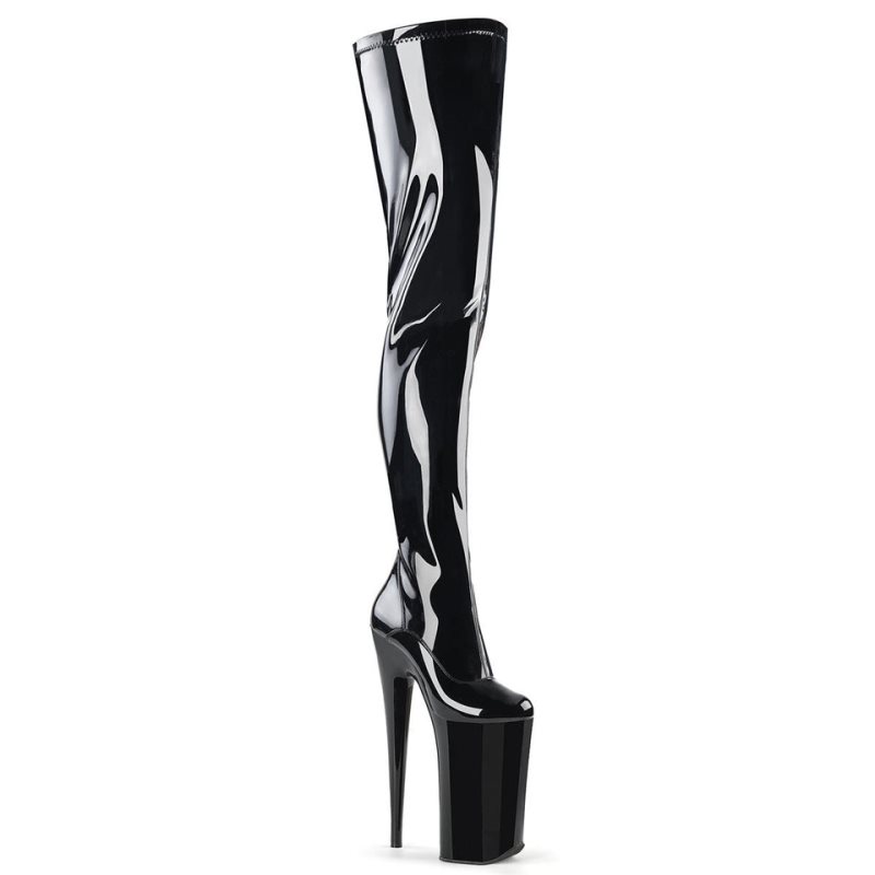 Pleaser Beyond-4000 Women\'s Thigh High Boots Black | NZ IZNMAG