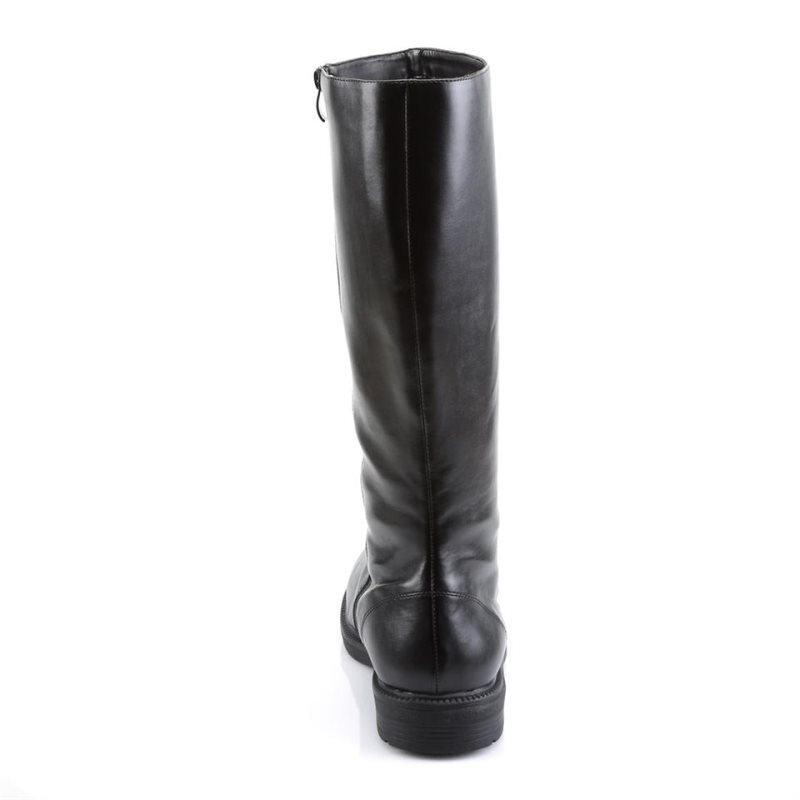 Pleaser Captain-100 Vegan Leather Men's Knee-high Boots Black | NZ ENIGFU