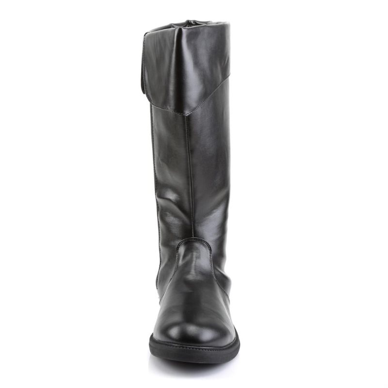 Pleaser Captain-105 Vegan Leather Men's Knee-high Boots Black | NZ TUXZBW