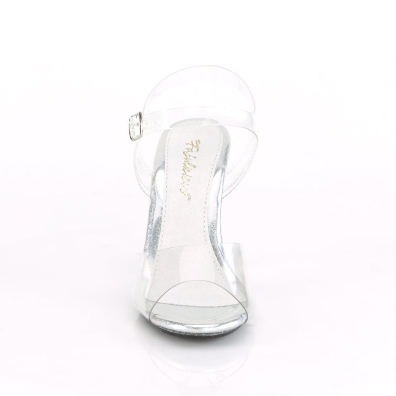 Pleaser Caress-408MG Women's Heels Sandals Clear | NZ SRFAYG