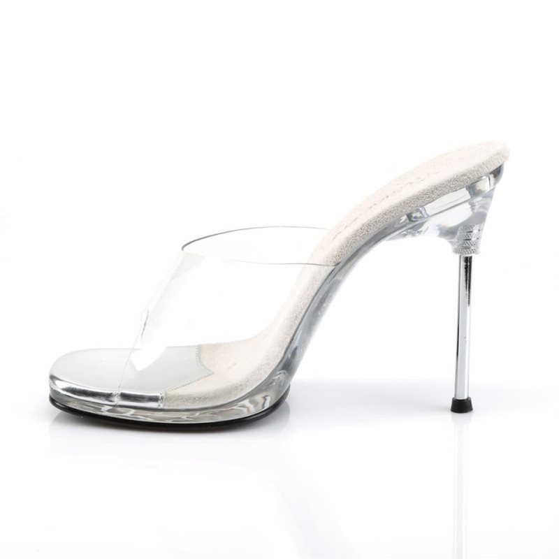 Pleaser Chic-01 Women's Slides Clear | NZ OUIFNJ