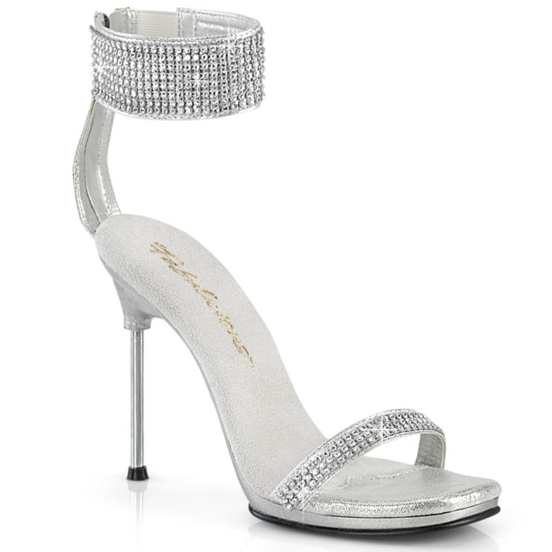 Pleaser Chic-40 Women\'s Heels Sandals Silver | NZ FIPCSU