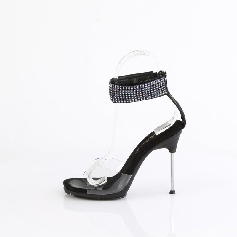 Pleaser Chic-42 Women's Heels Sandals Black / Clear | NZ ACYSRH