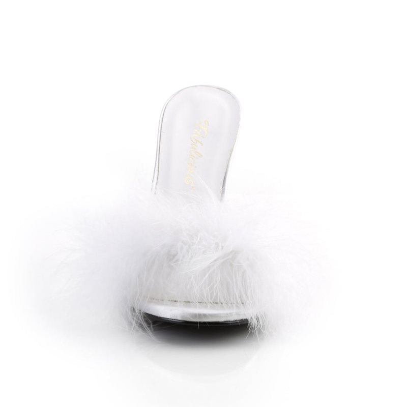 Pleaser Classique-01F Women's Slides White | NZ UEIWKH