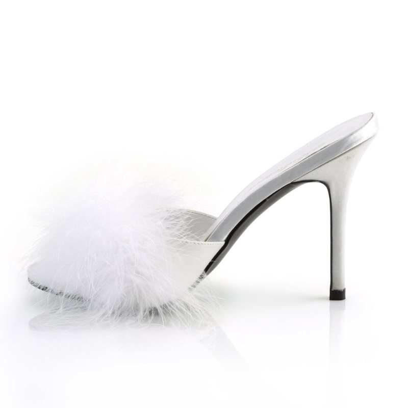 Pleaser Classique-01F Women's Slides White | NZ UEIWKH