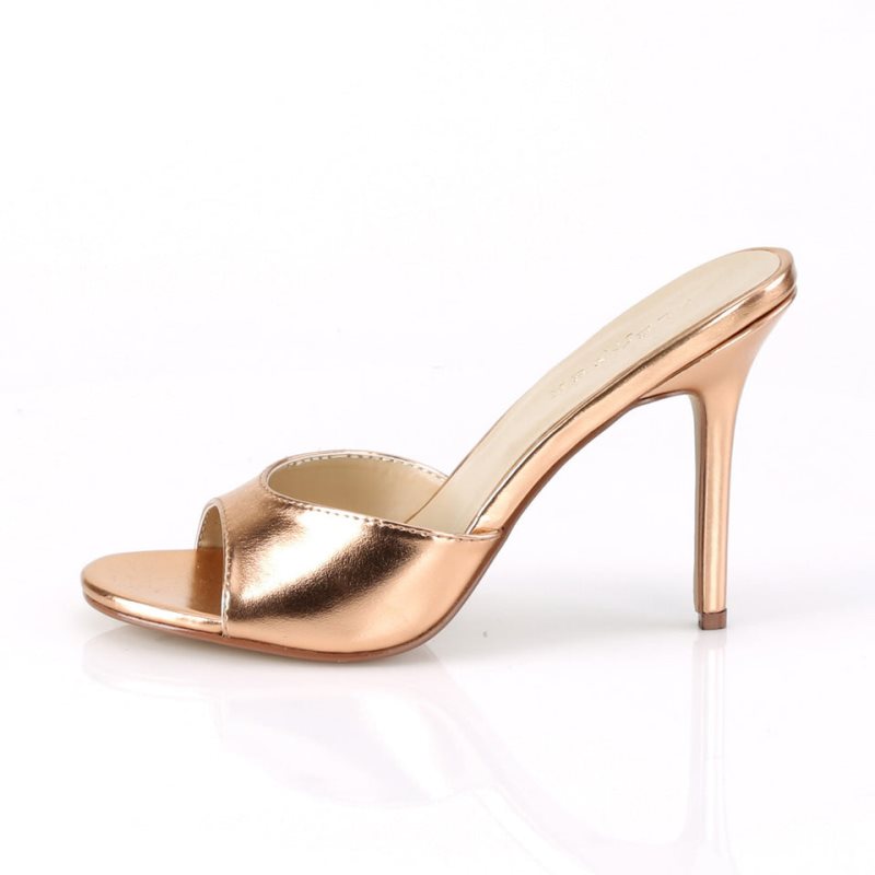 Pleaser Classique-01 Women's Slides Rose Gold | NZ FNAREQ