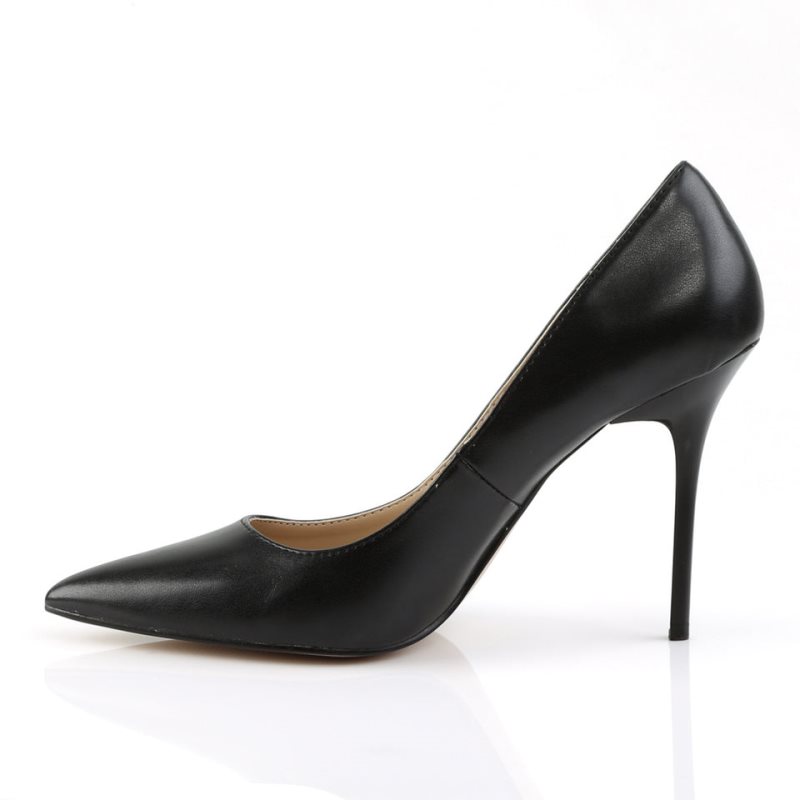 Pleaser Classique-20 Vegan Leather Women's Pumps Black | NZ AUVTCG