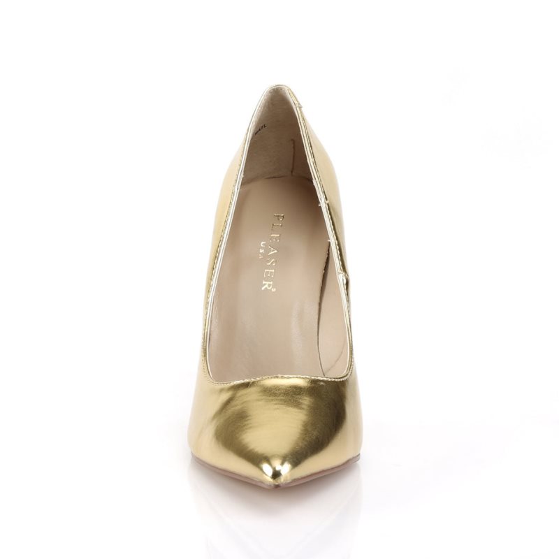 Pleaser Classique-20 Women's Pumps Gold Metal | NZ OFVDBH